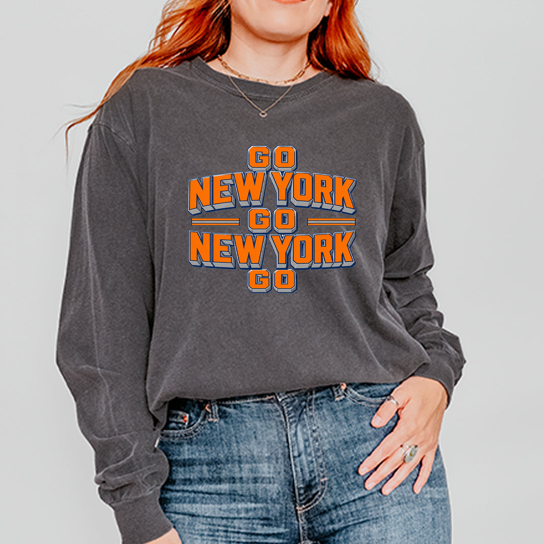 Go New York Go Basketball Vintage Soft Long-Sleeve T-shirt 