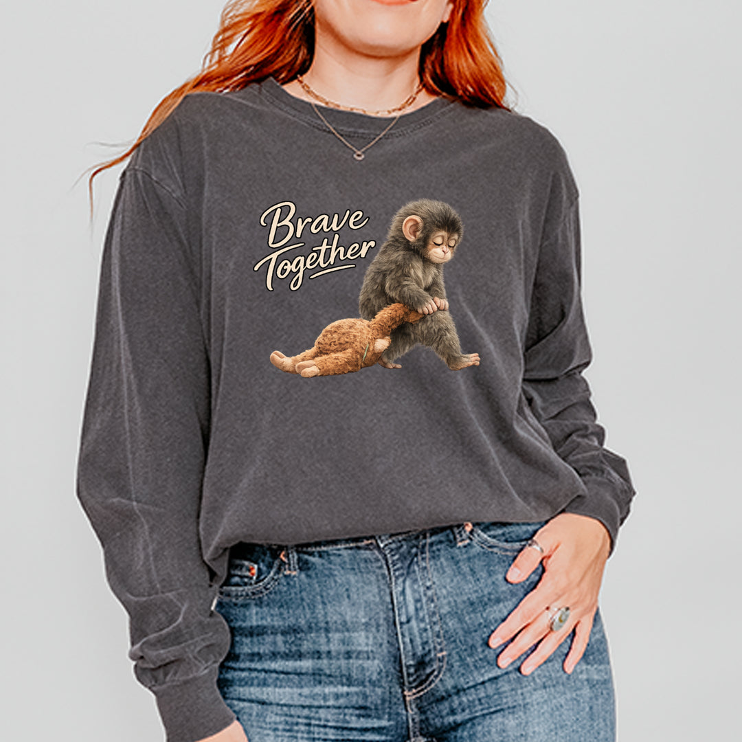 Punch Brave Together Stuffed Animal Vintage Soft Long-Sleeve T-shirt 