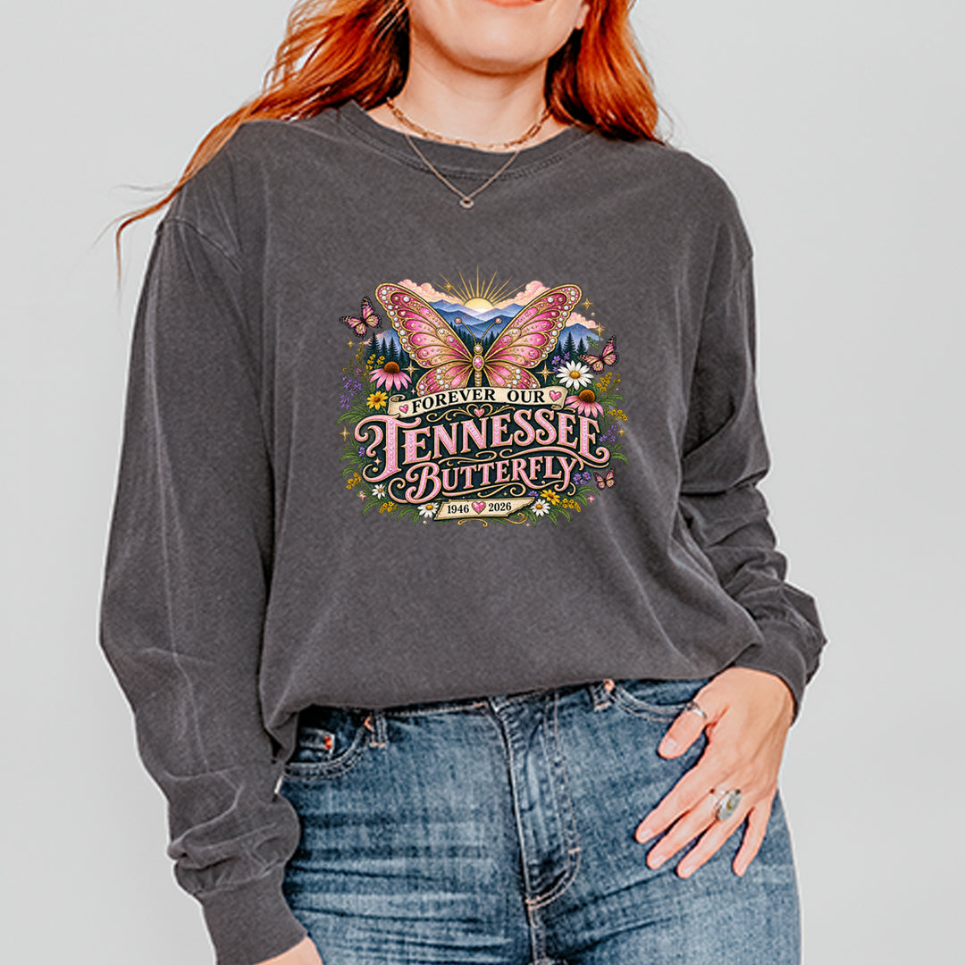 Forever Our Tennessee Butterfly Dolly Vintage Soft Long-Sleeve T-shirt 