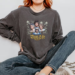 Golden Chain Thug Life Girls Vintage Soft Long-Sleeve T-shirt 