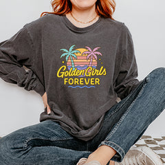 Golden Girls Forever Retro Sunset Vintage Soft Long-Sleeve T-shirt 