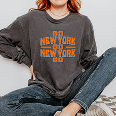 Go New York Go Basketball Vintage Soft Long-Sleeve T-shirt 