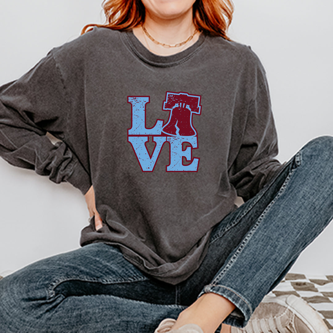 Love Philly Liberty Bell Vintage Soft Long-Sleeve T-shirt 