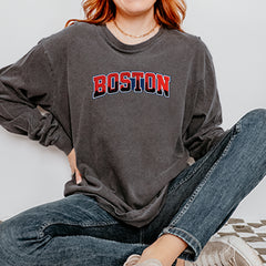 Boston City Pride Skyline Vintage Soft Long-Sleeve T-shirt 