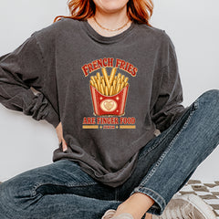 French Fries Are Finger Food IYKYK Vintage Soft Long-Sleeve T-shirt 