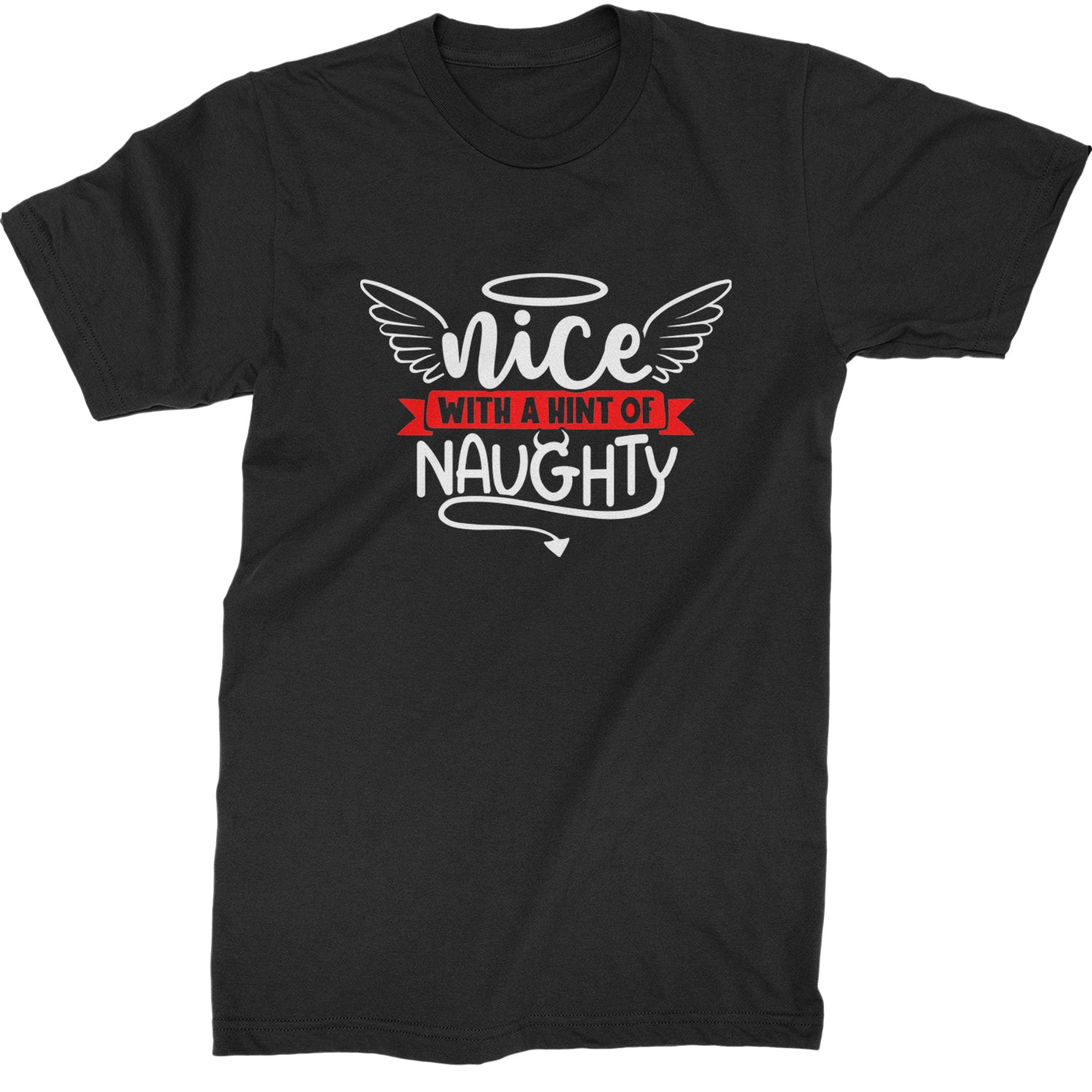 Nice with a Hint of Naughty Christmas Mens T-shirt Black