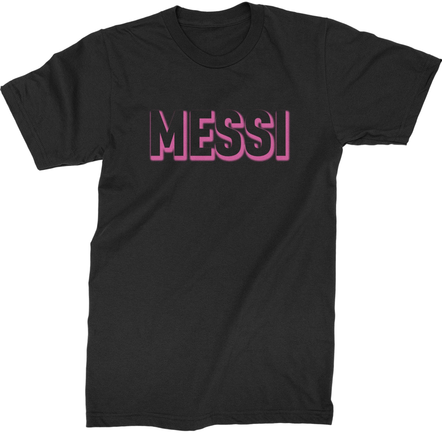 Messi OUTLINE Miami Futbol Mens T-shirt Black