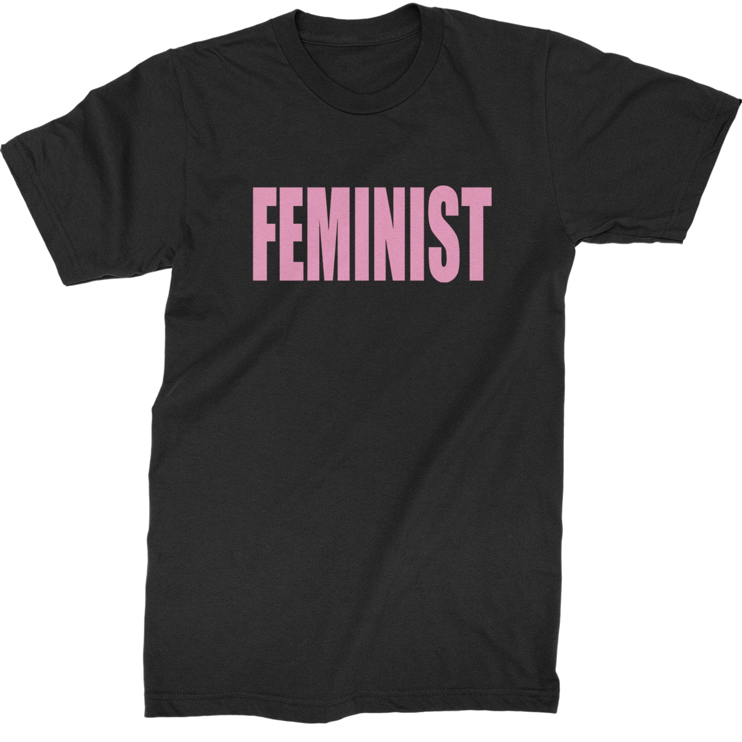 Feminist (Pink Print) Mens T-shirt Black