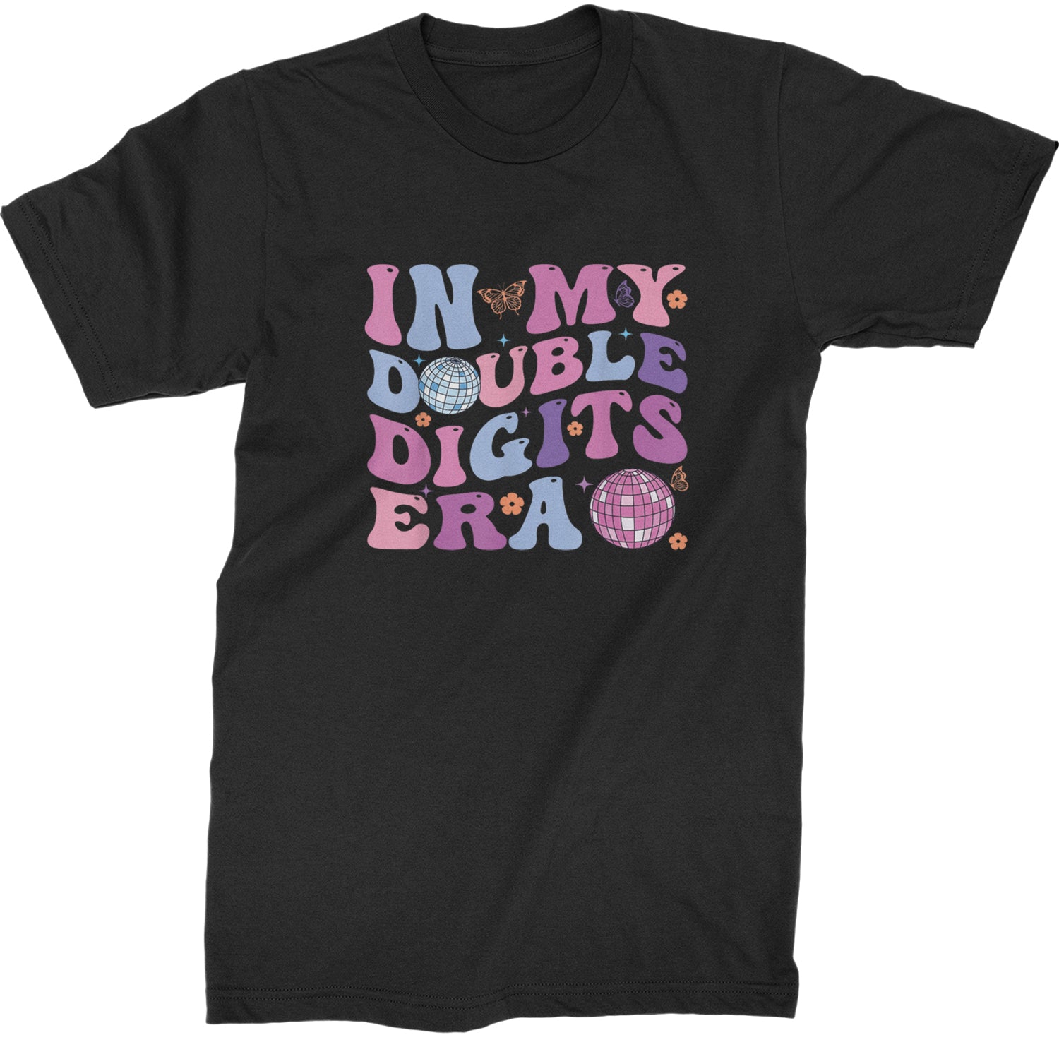 In My Double Digits Era Retro 10 Year Old 10th Birthday Mens T-shirt Black