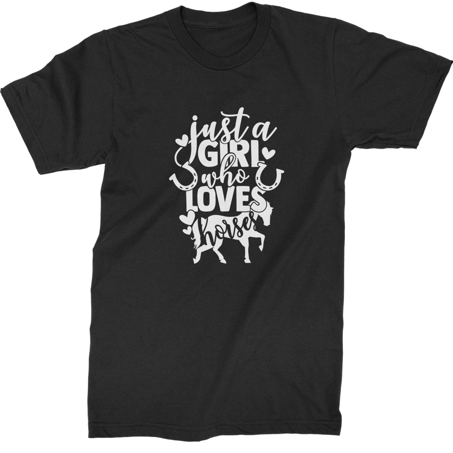 Just A Girl Who Loves Horses Mens T-shirt Black