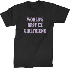 Y2K-style "World's Best Ex Girlfriend" graphic printed on a Men's Heavyweight Cotton T-Shirt