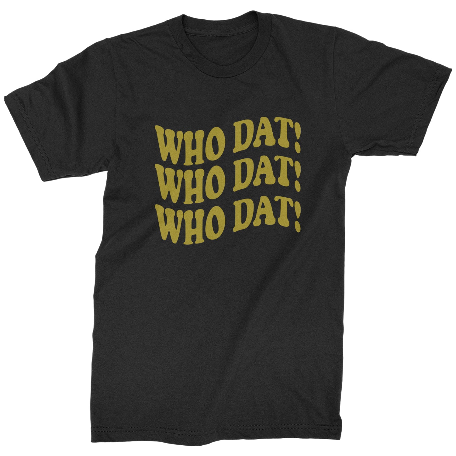 Who Dat Wavy Design Who Dat Nation Mens T-shirt Black