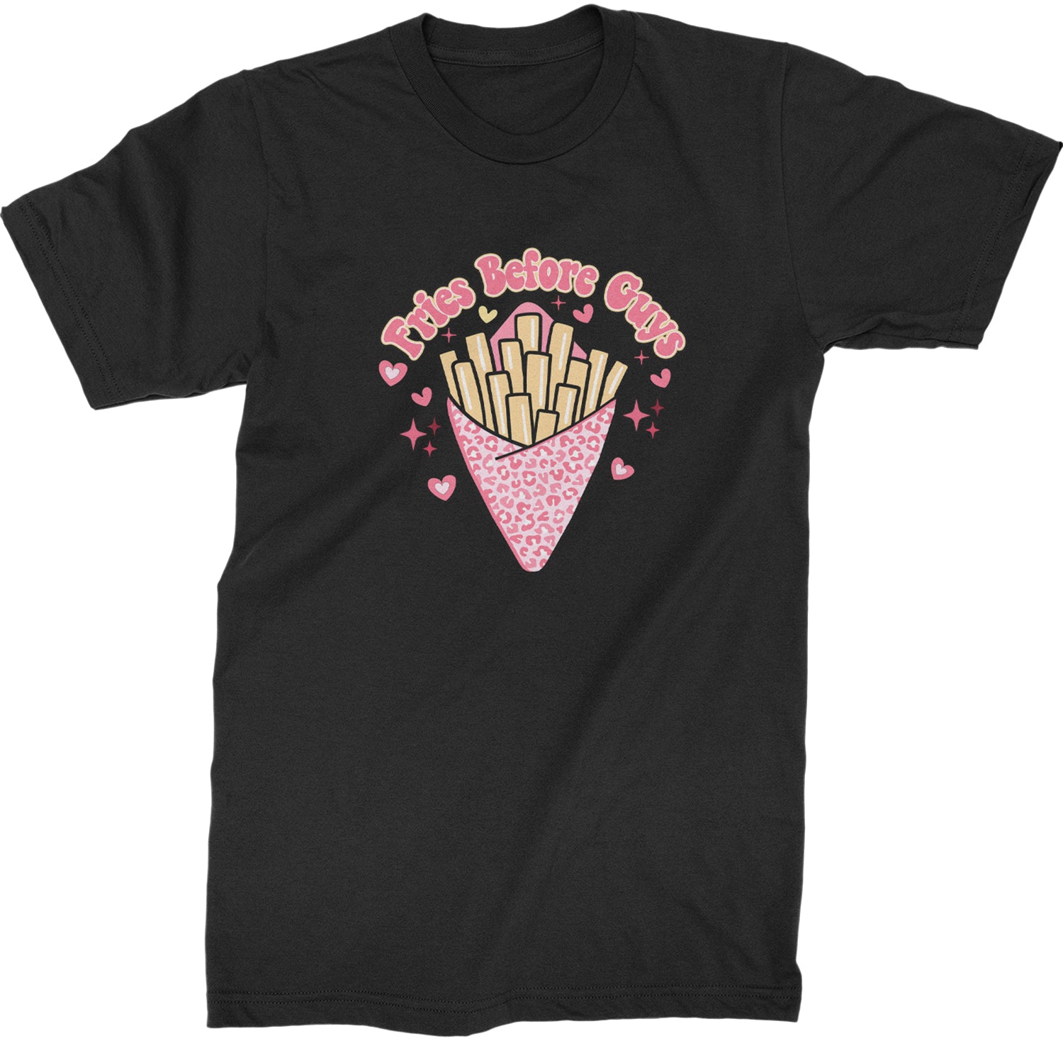 Fries Before Guys  Mens T-shirt Black