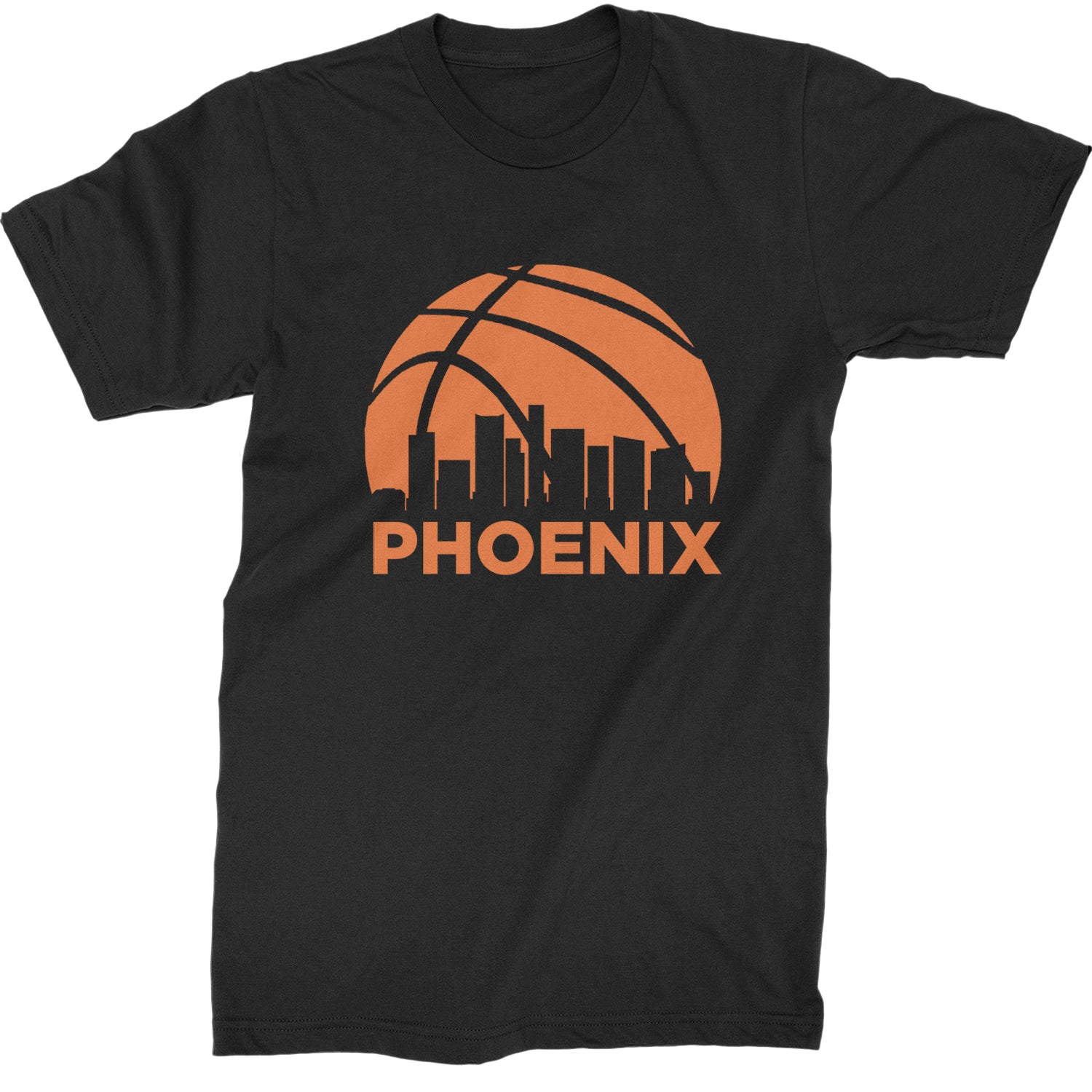 Phoenix Basketball Sunset City Skyline Mens T-shirt Black