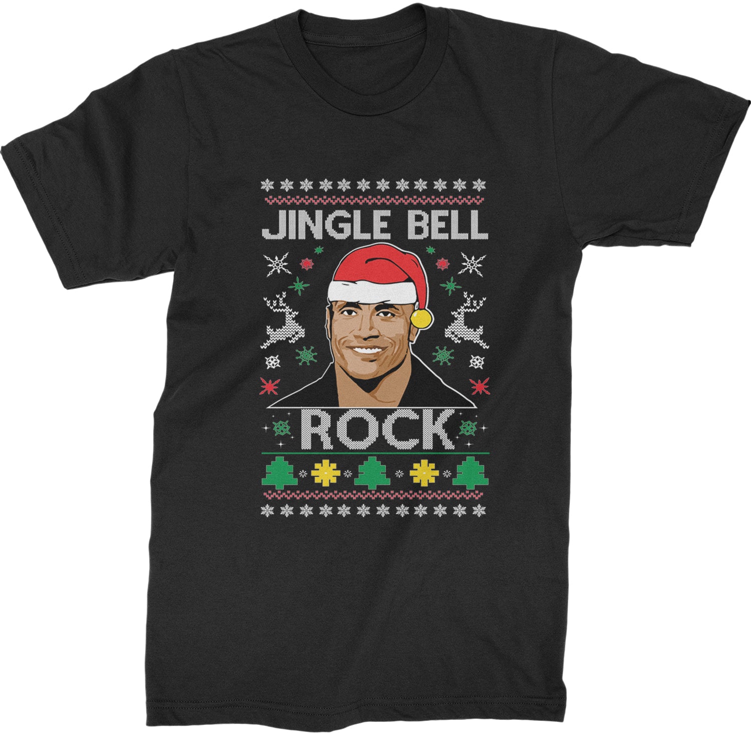 Jingle Bell Rock Ugly Christmas Mens T-shirt Black