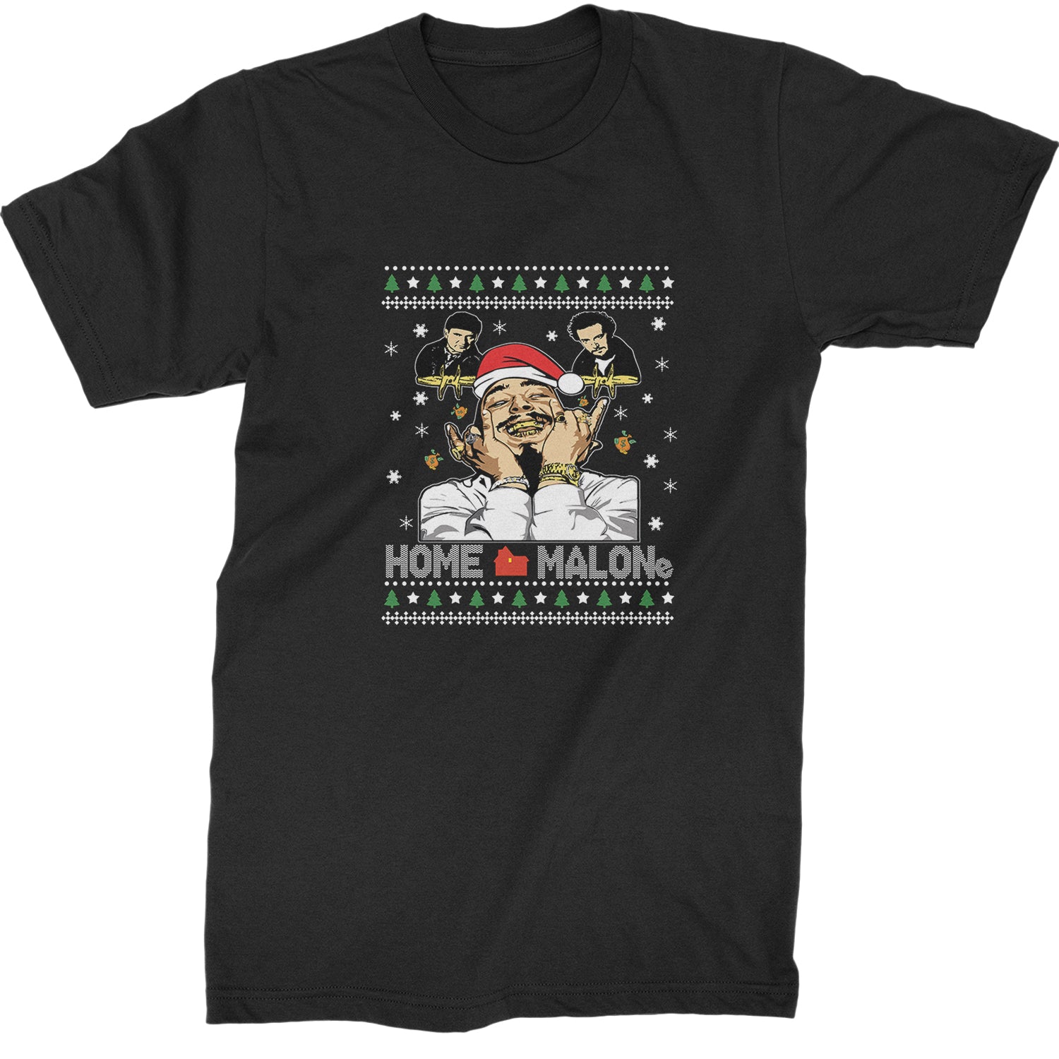 Home Malone Ugly Christmas  Mens T-shirt Navy Blue