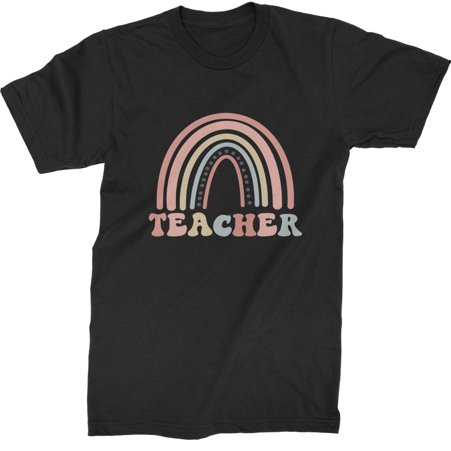 Teacher Pastel Rainbow  Mens T-shirt Black