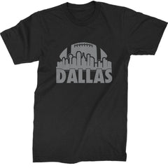 Dallas Texas Skyline Mens T-shirt Black