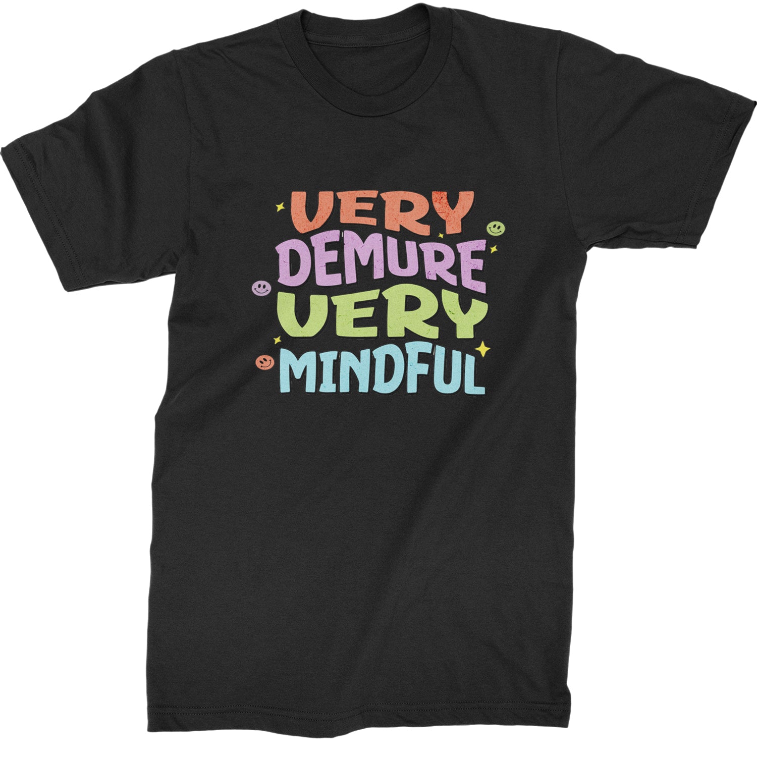 Very Demure, Very Mindful Mens T-shirt Black