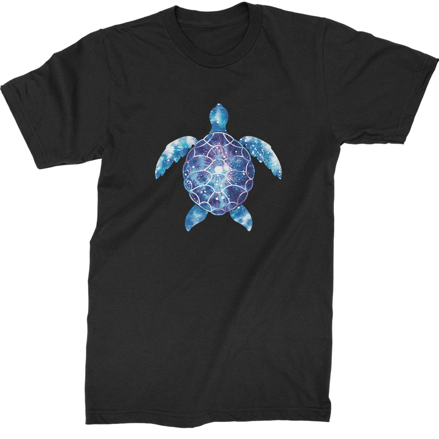 Ocean Aura Tie-Dye Sea Turtle Mens T-shirt Black