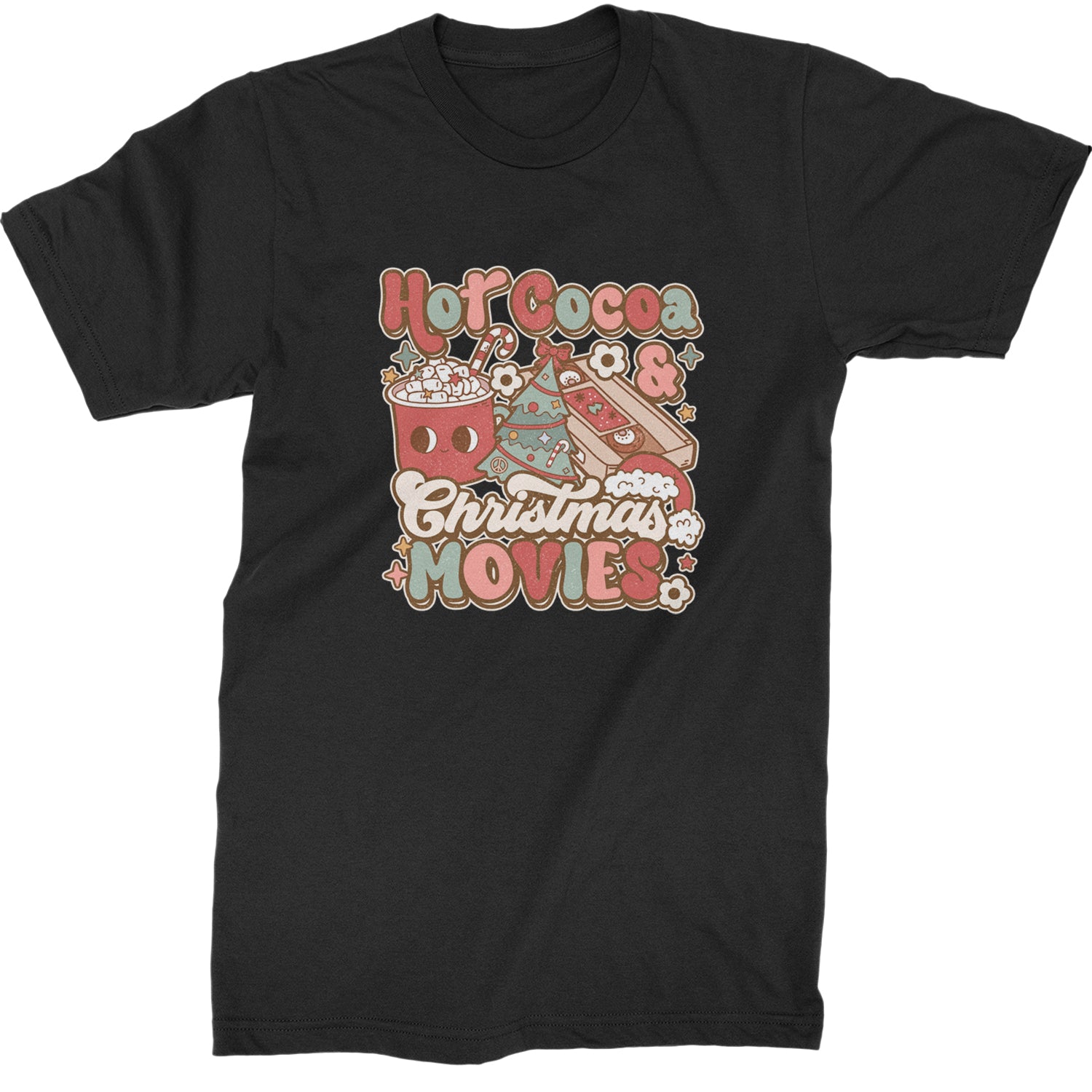 Hot Cocoa And Christmas Movies Holiday  Mens T-shirt Black