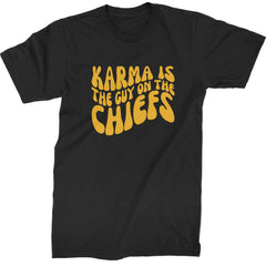 Karma Is The Guy On The Chiefs Boyfriend Mens T-shirt Black