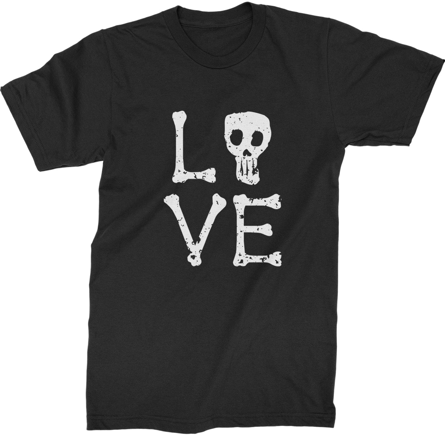 Love Skeleton Bones Mens T-shirt Black