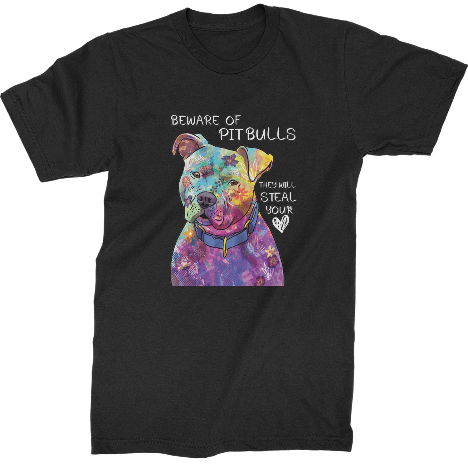 Beware Of Pit Bulls, They Will Steal Your Heart  Mens T-shirt Black