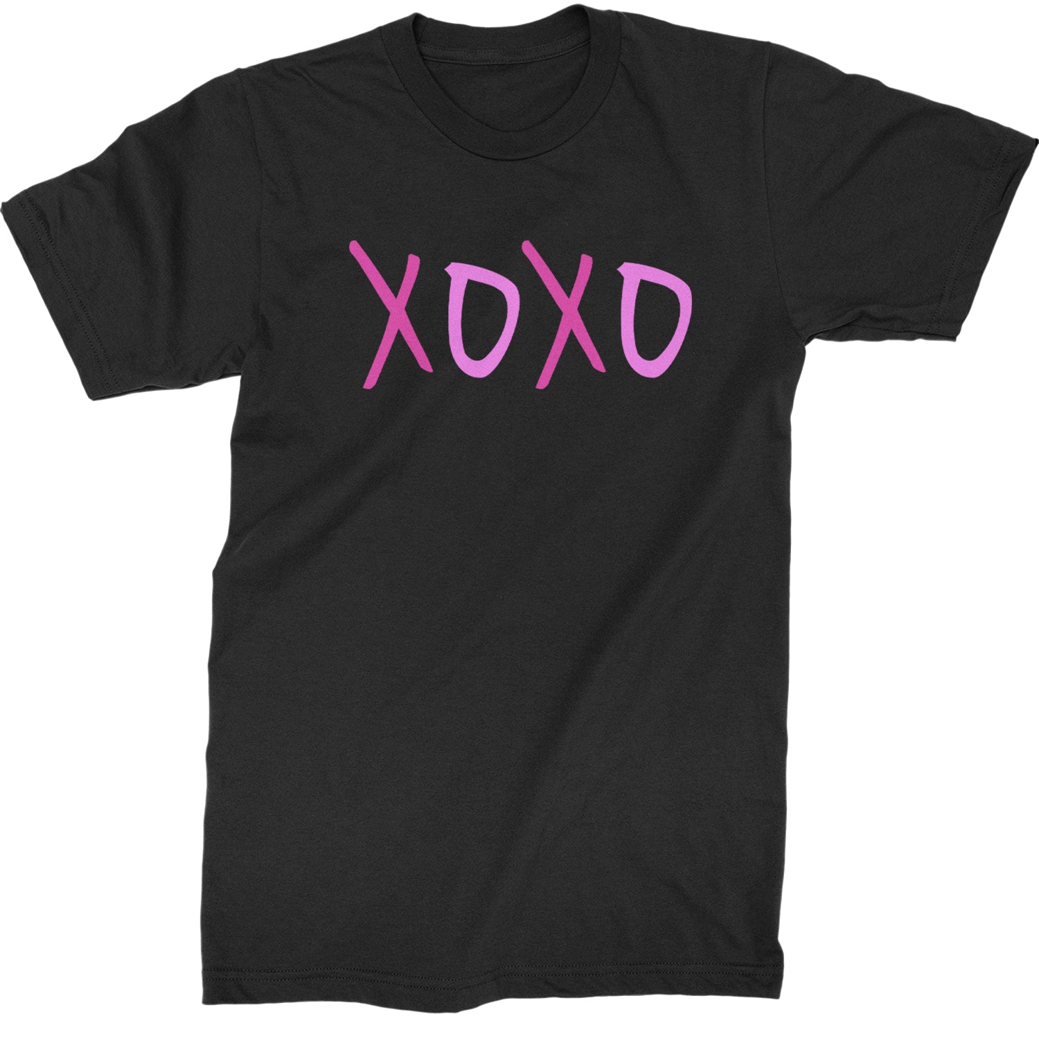 XOXO Pink Print  Mens T-shirt Black