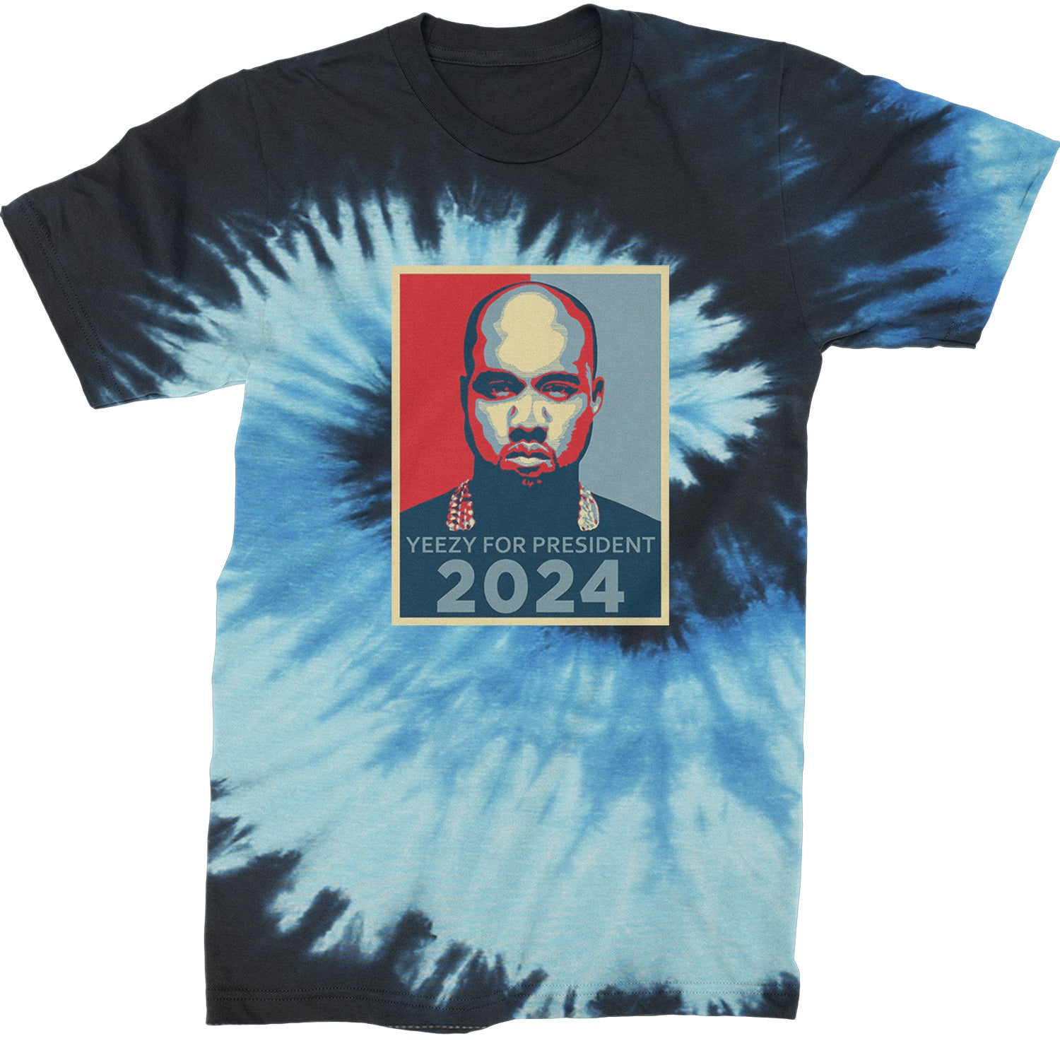 Yeezus For President Vote for Ye Mens T-shirt Tie-Dye Blue Ocean