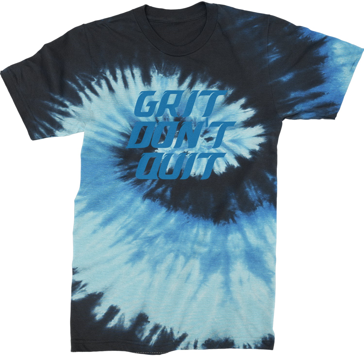 Grit Don't Quit Detroit Grit Mens T-shirt Tie-Dye Blue Ocean