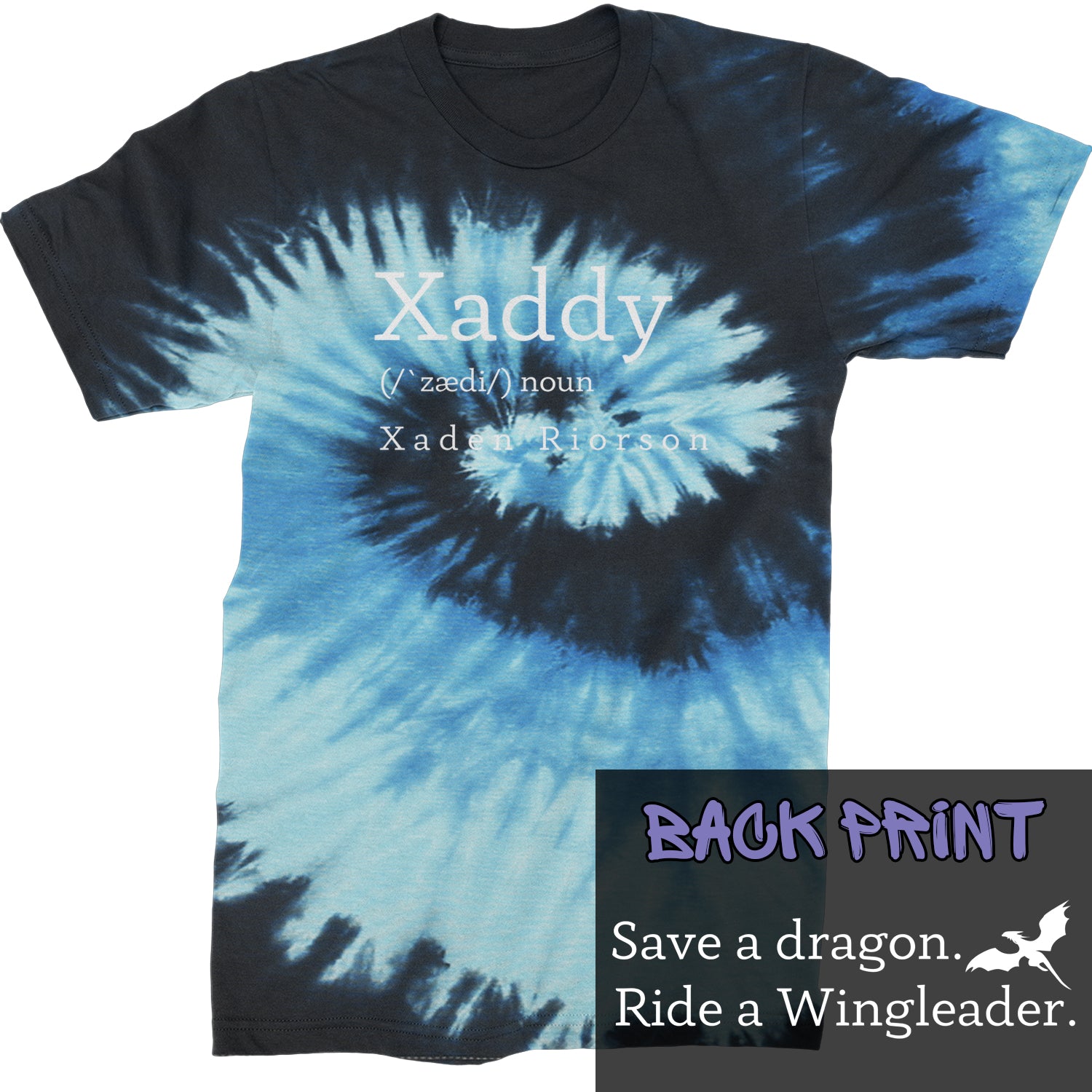 Xaddy Save A Dragon Ride A Wingleader Mens T-shirt Tie-Dye Blue Ocean