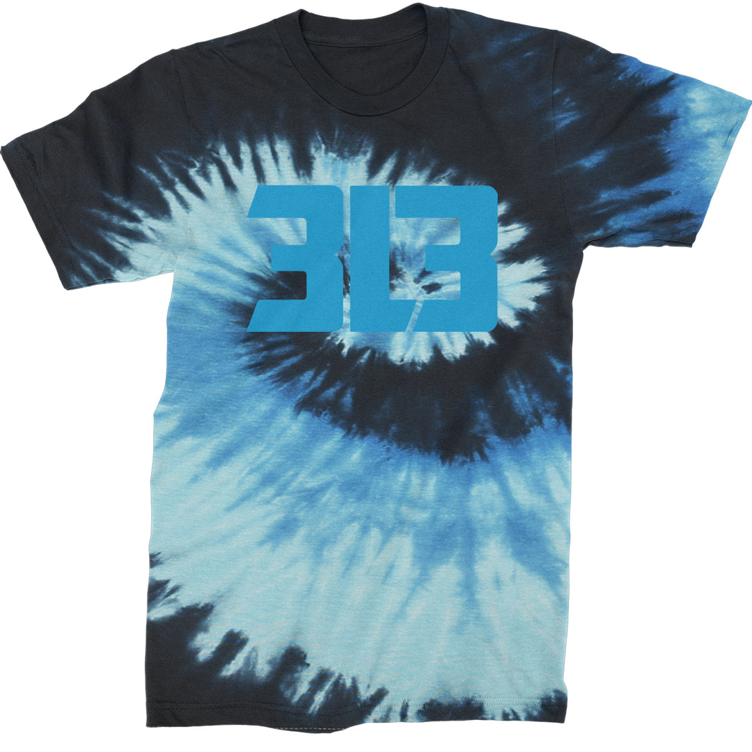 3L3 From The 313 Detroit Football Mens T-shirt Tie-Dye Blue Ocean