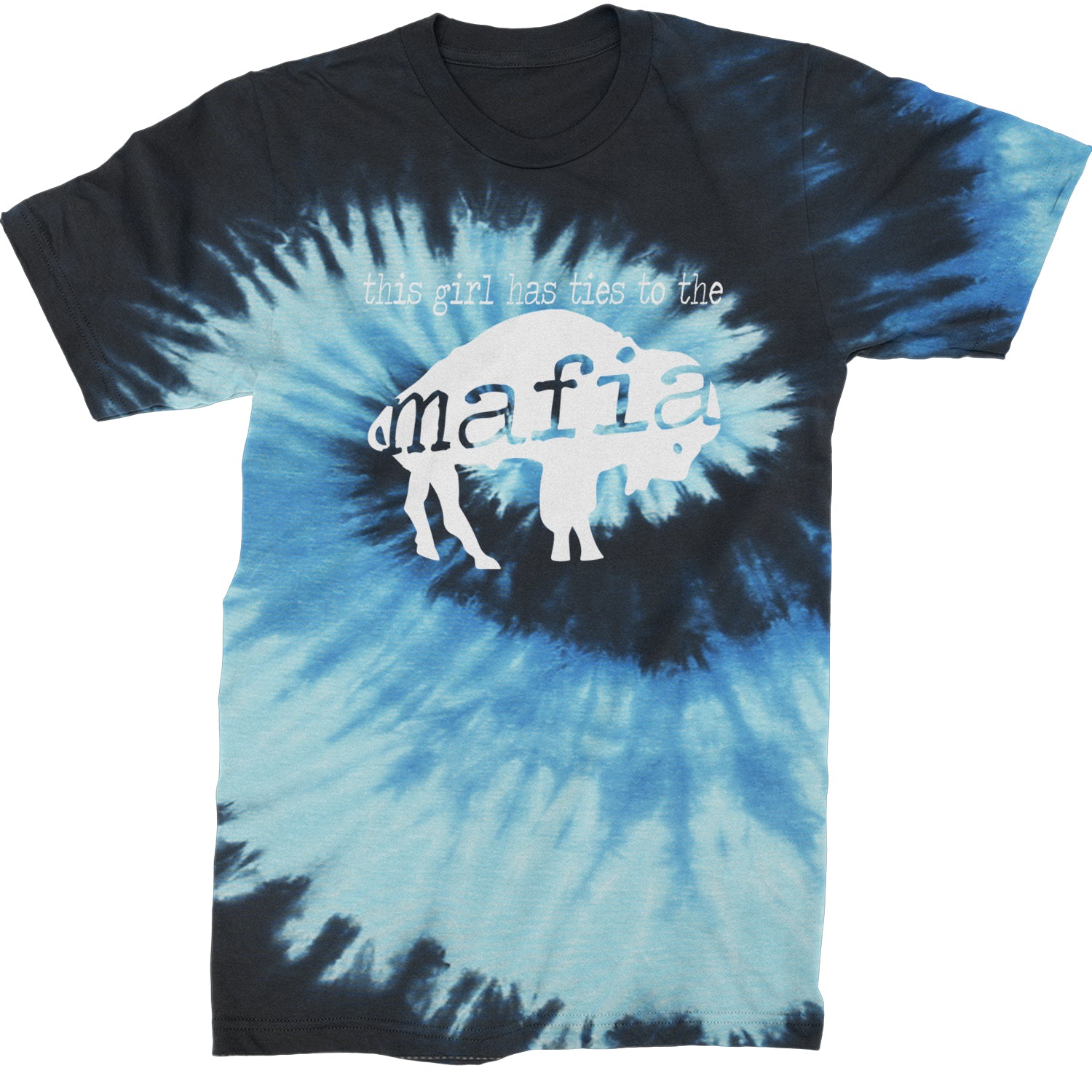 This Girl Has Ties To The Bills Mafia Mens T-shirt Tie-Dye Blue Ocean