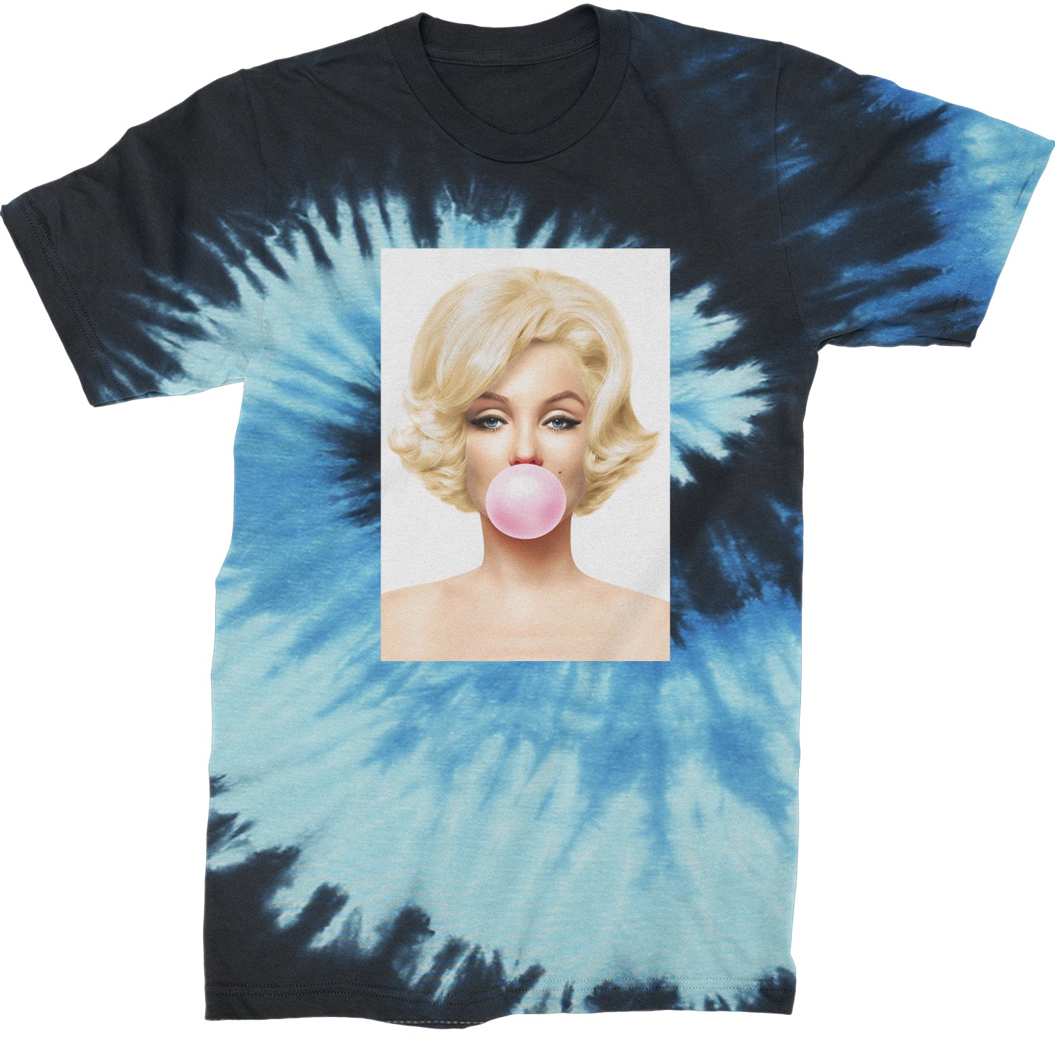 Ms. Monroe Pink Bubble Gum American Icon Mens T-shirt Tie-Dye Blue Ocean