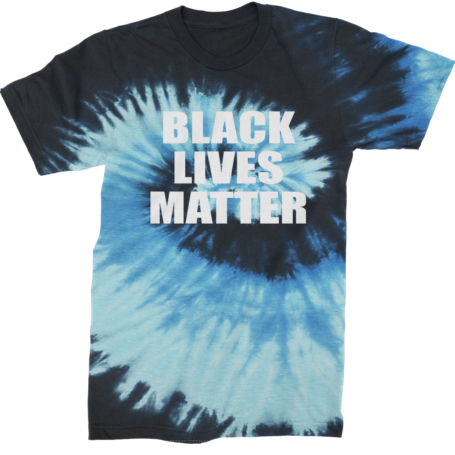 Black Lives Matter BLM Mens T-shirt Tie-Dye Blue Ocean