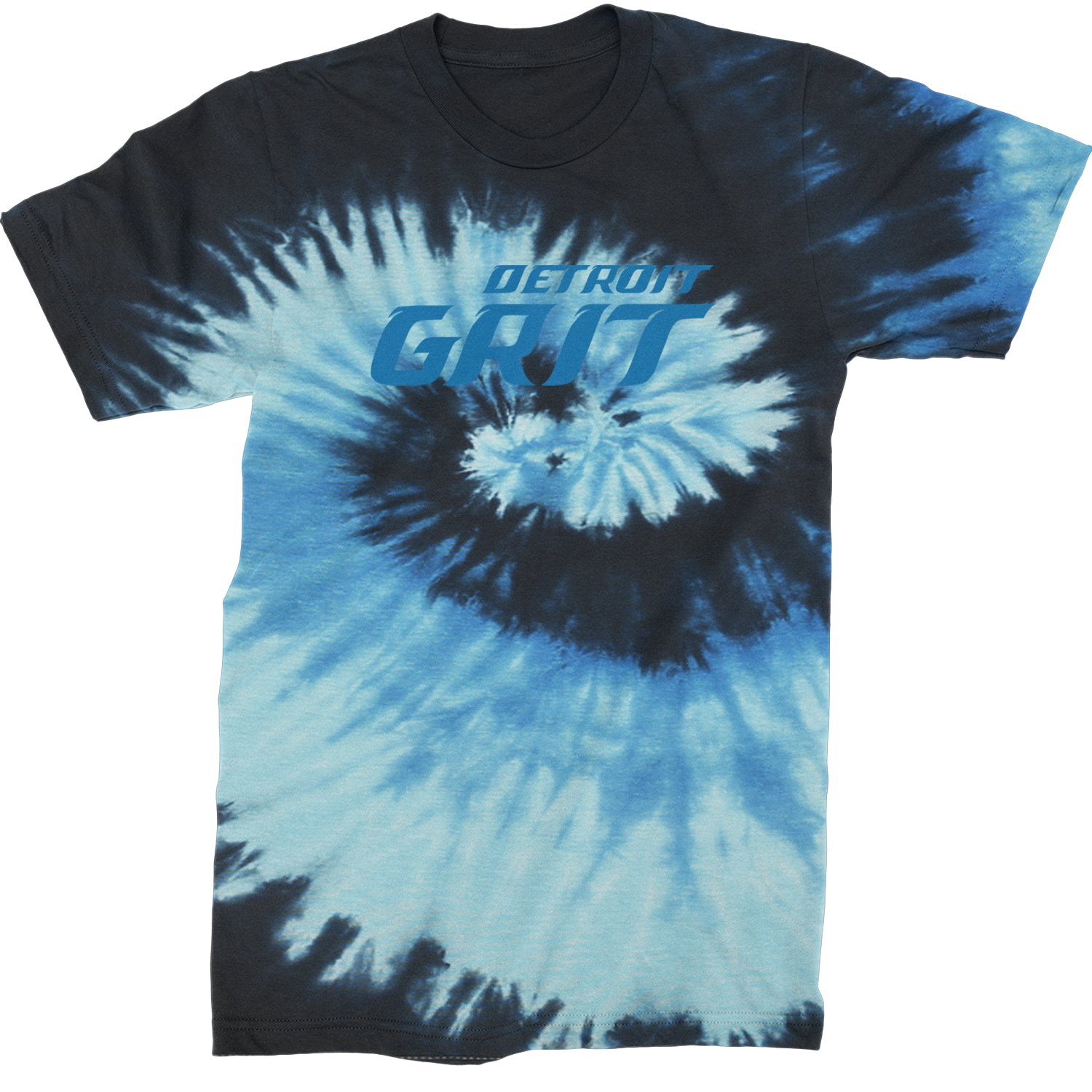 Grit Detroit Football Hard Knocks Mens T-shirt Tie-Dye Blue Ocean