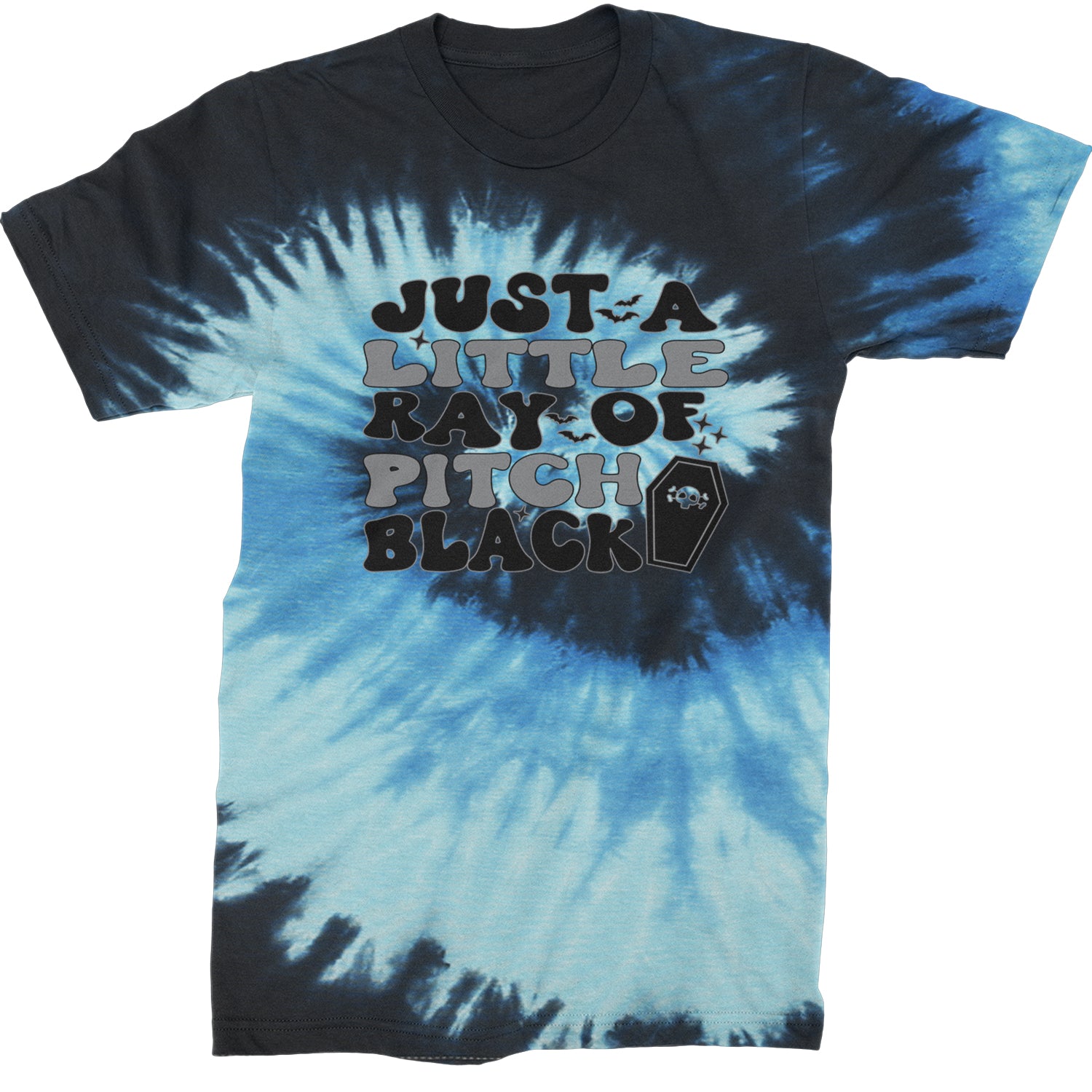 Just A Little Ray of Pitch Black Mens T-shirt Tie-Dye Blue Ocean