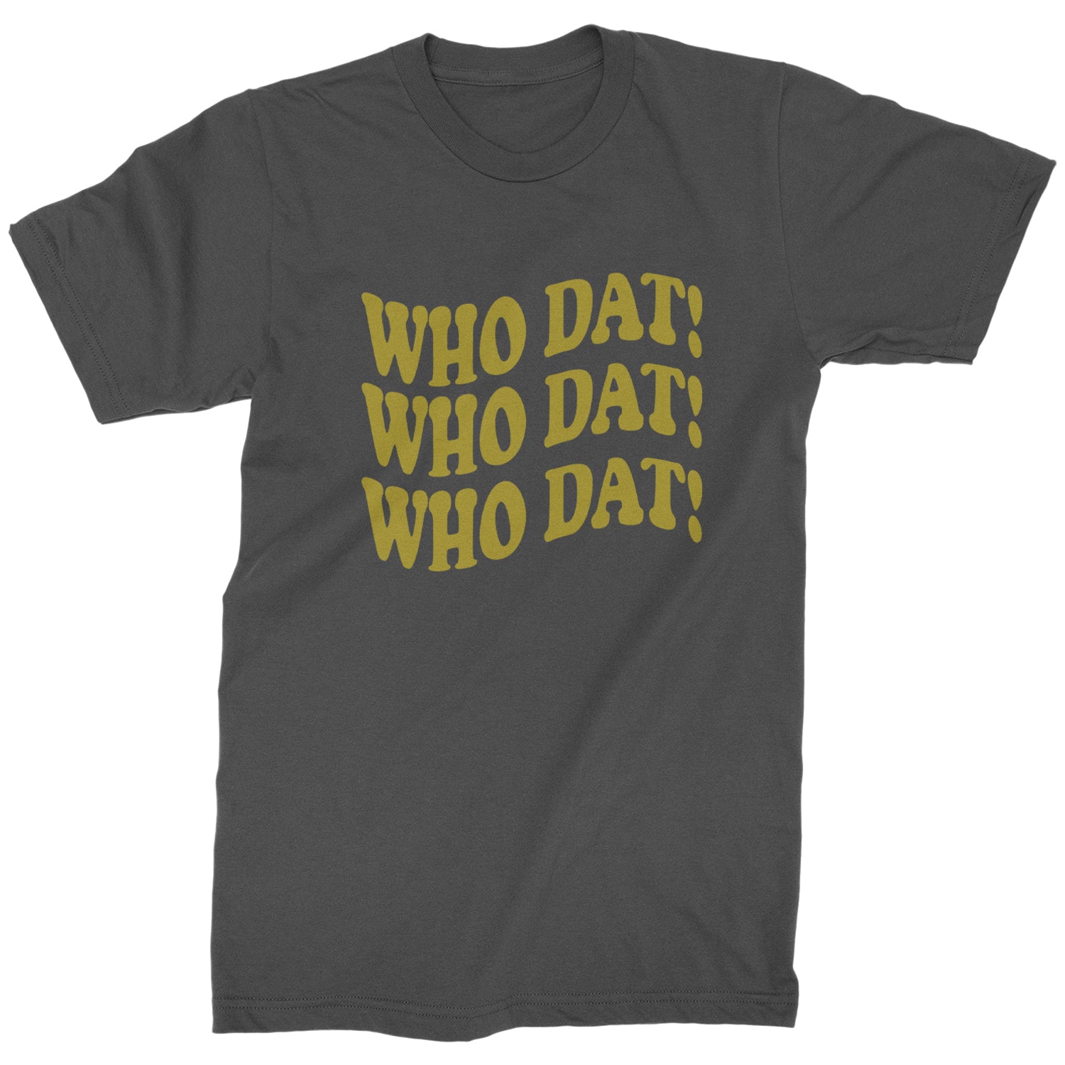 Who Dat Wavy Design Who Dat Nation Mens T-shirt Charcoal Grey