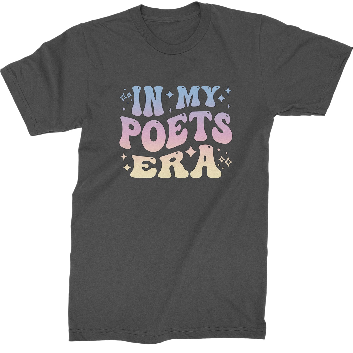 In My Poet Era Tie Dye TTPD Music Mens T-shirt Charcoal Grey