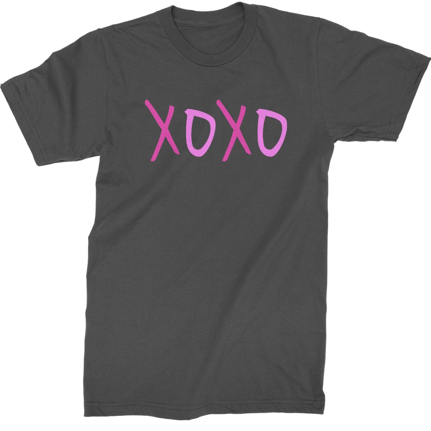 XOXO Pink Print  Mens T-shirt Charcoal Grey