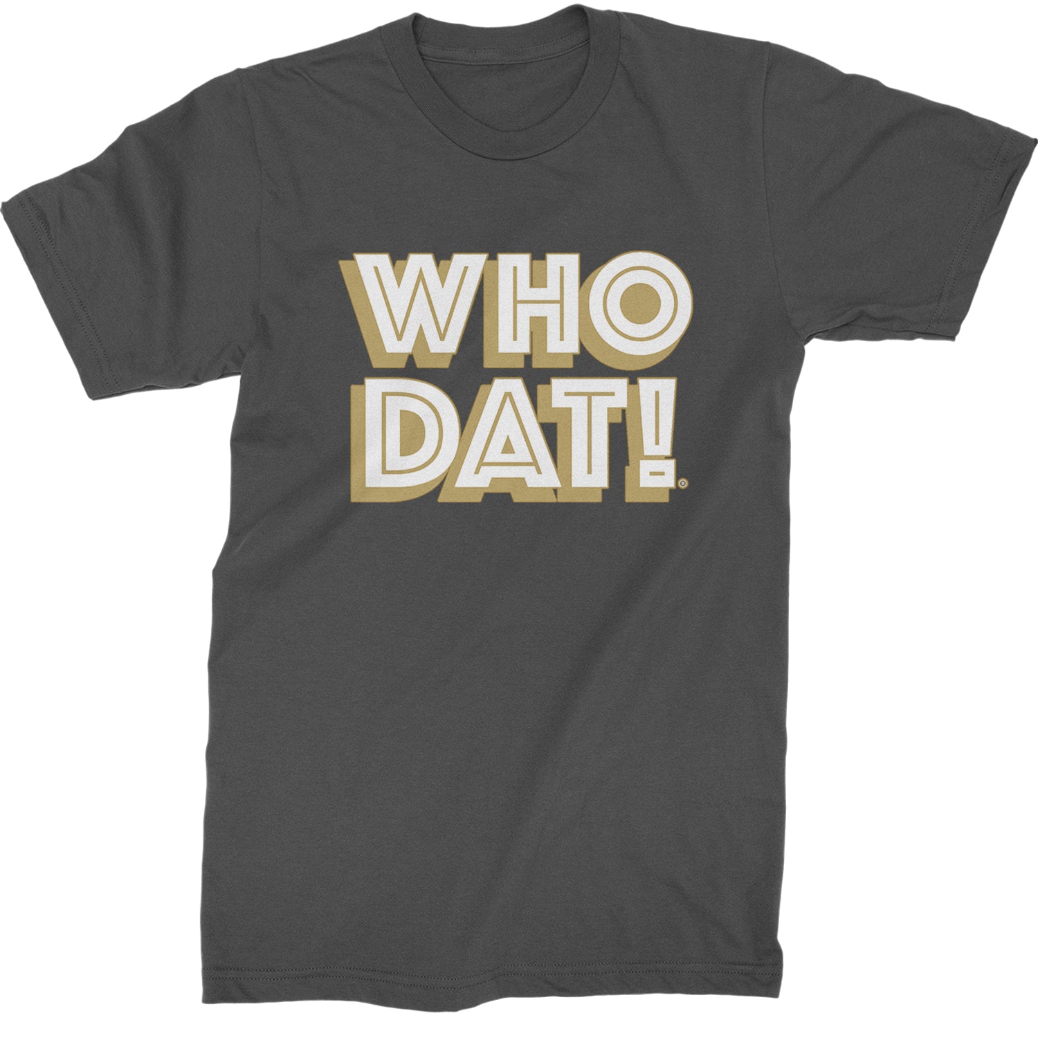 Who Dat Nation Big Bold New Orleans Mens T-shirt Charcoal Grey