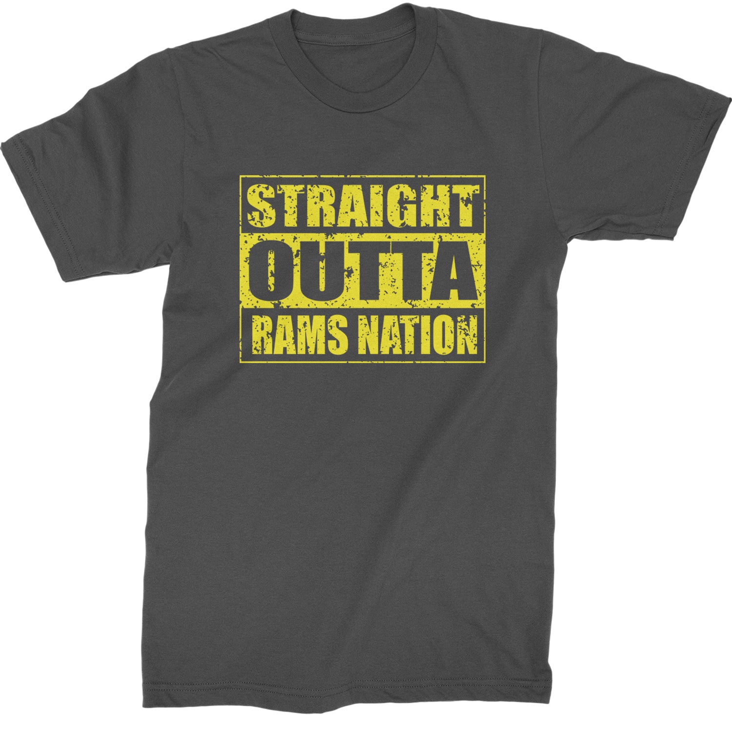 Straight Outta Rams Nation   Mens T-shirt Charcoal Grey