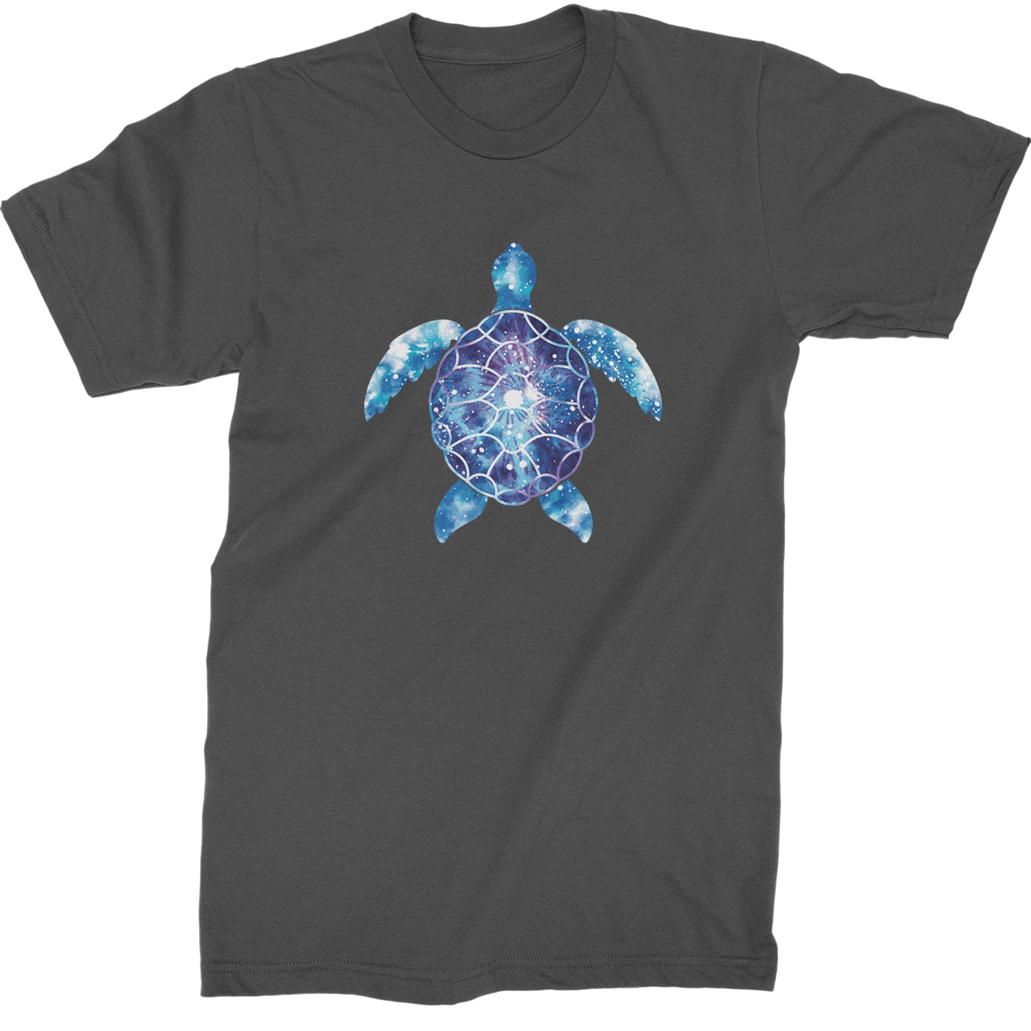 Ocean Aura Tie-Dye Sea Turtle Mens T-shirt Charcoal Grey