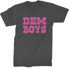 Dem Boys Hot Pink Dallas  Mens T-shirt Charcoal Grey