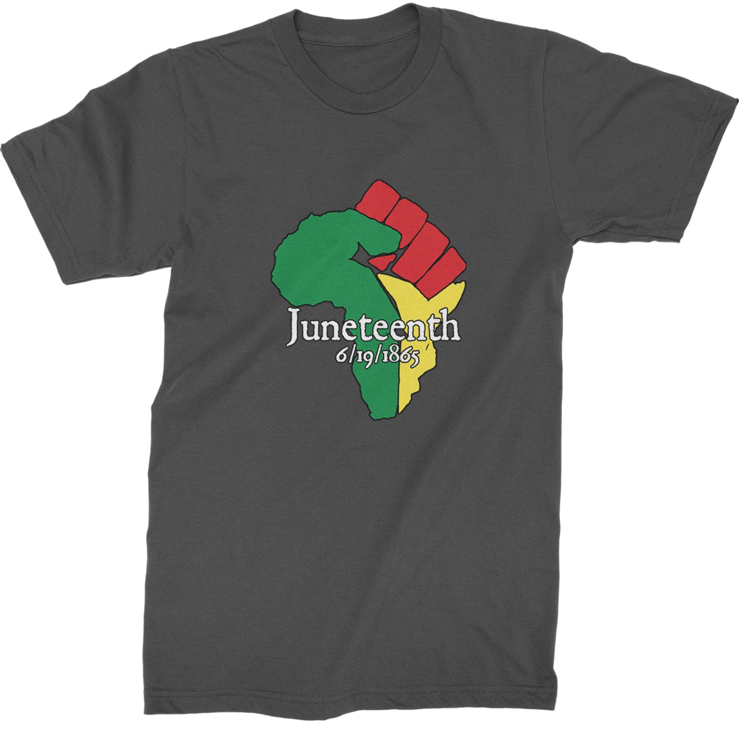 Juneteenth Raised Fist Africa Celebrate Emancipation Day  Mens T-shirt Charcoal Grey