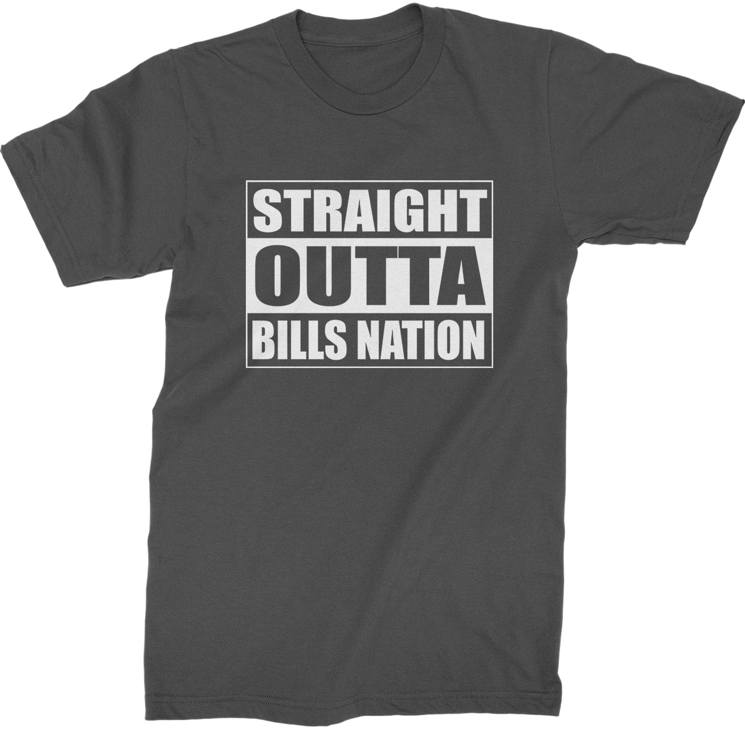 Straight Outta Bills Nation  Mens T-shirt Charcoal Grey