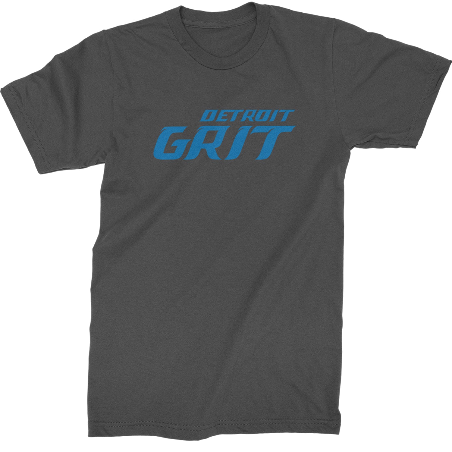 Grit Detroit Football Hard Knocks Mens T-shirt Charcoal Grey