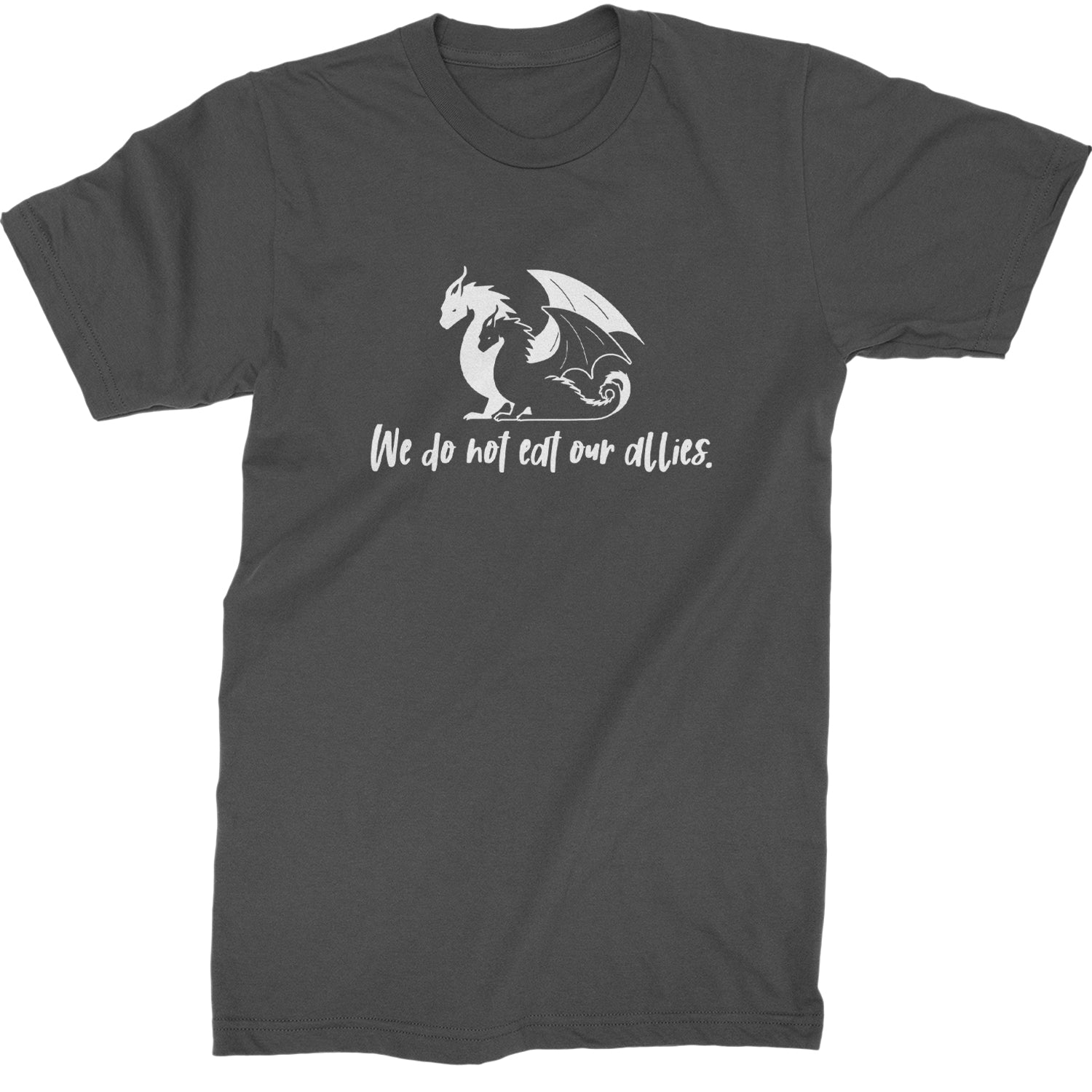 We Do Not Eat Our Allies Fourth Wing Basgiath  Mens T-shirt Charcoal Grey