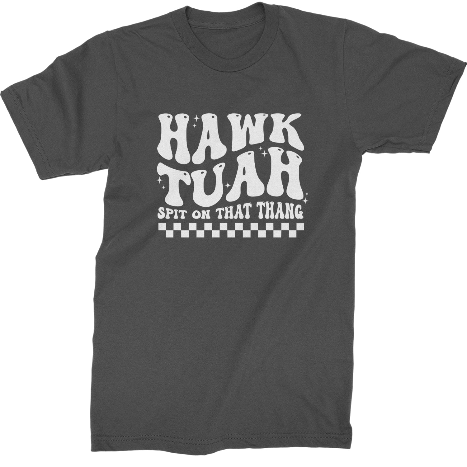 Hawk Tuah Spit On That Thang Mens T-shirt Charcoal Grey